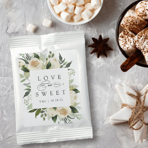 Ivory Bloom "Love Is Sweet" Floral Wedding Favor Hot Chocolate Drink Mix