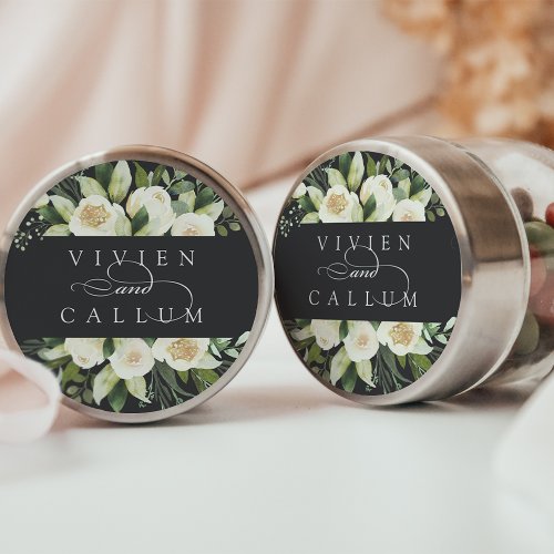 Ivory Bloom  Personalized Floral Wedding Classic Round Sticker