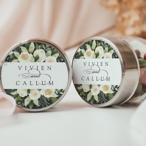 Ivory Bloom  Personalized Floral Wedding Classic Round Sticker