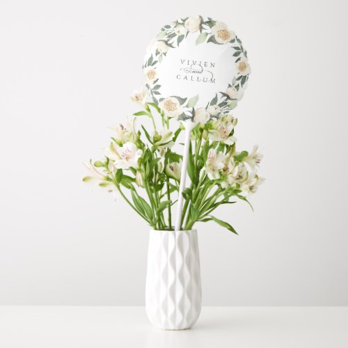 Ivory Bloom  Personalized Floral Wreath Wedding Balloon