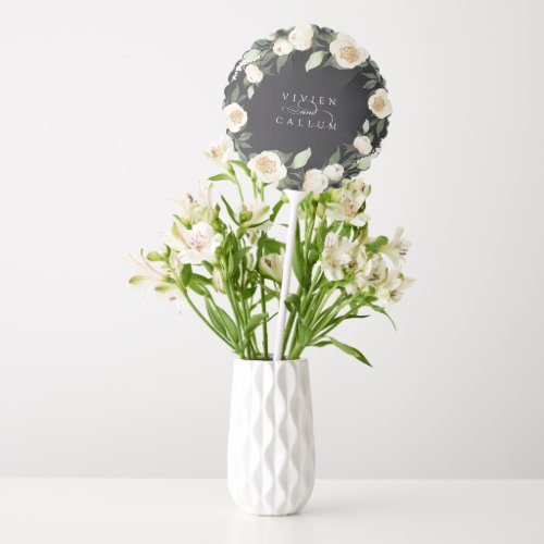 Ivory Bloom  Personalized Floral Wreath Wedding Balloon