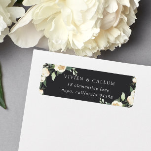 Ivory Bloom Watercolor Floral Return Address Label