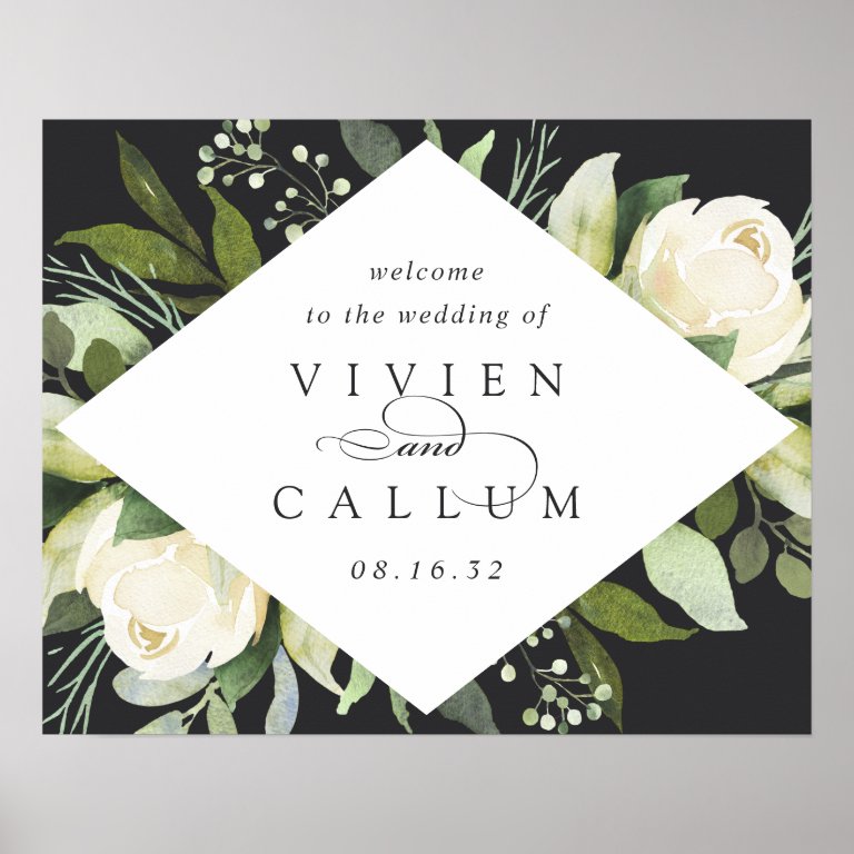 Ivory Bloom | Watercolor Floral Wedding Welcome Poster