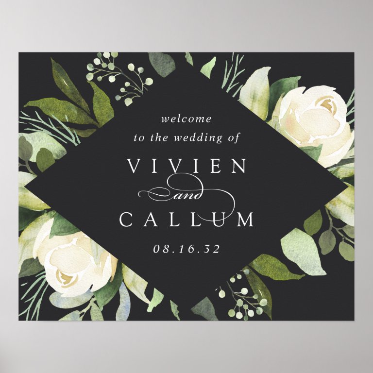 Ivory Bloom | Watercolor Floral Wedding Welcome Poster