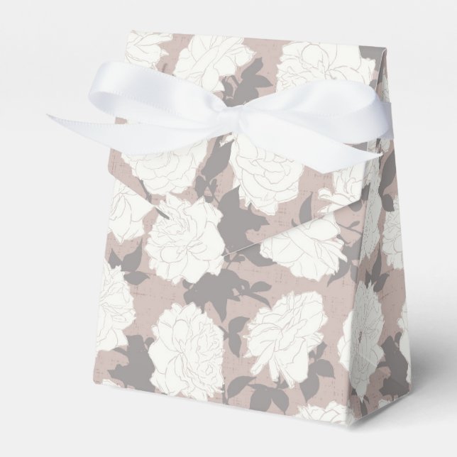 Ivory Blooms, Tropical Romance Favor Boxes (Front Side)