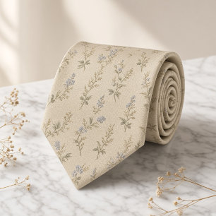 Ivory Blossom Powder Blue Heritage Neck Tie