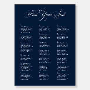 Ivory Blue Alphabetical Wedding Seating Chart Foam Board