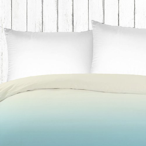 Ivory Blue Ombre Gradient  Duvet Cover