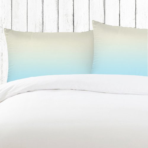 Ivory Blue Ombre Gradient  Pillow Case