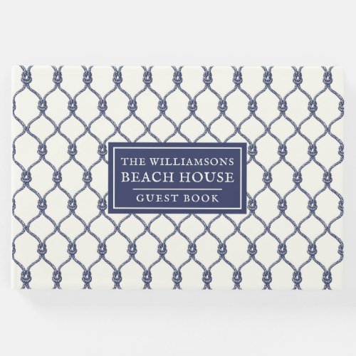 Ivory Blue Rope Fishnet Airbnb Beach House Guest Book