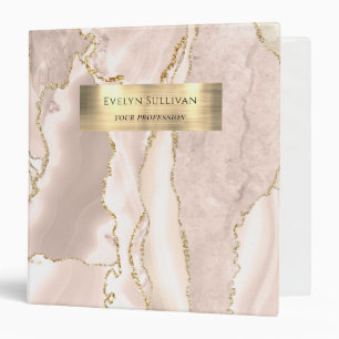 Ivory Blush Agate Binder