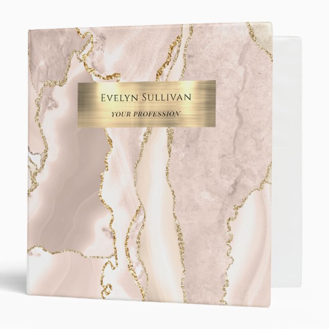 Ivory Blush Agate Binder (Front/Inside)