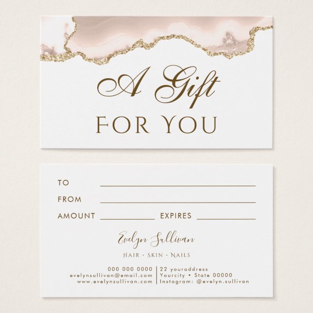 Ivory Blush Agate Gift Card (Front & Back)