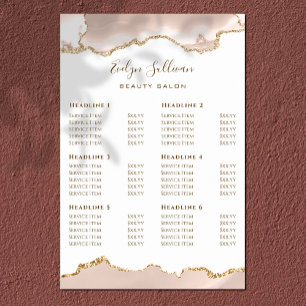 Ivory Blush Agate Price List Poster