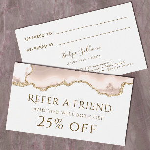 Ivory Blush Agate Referral Card