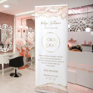 ivory blush agate retractable banner