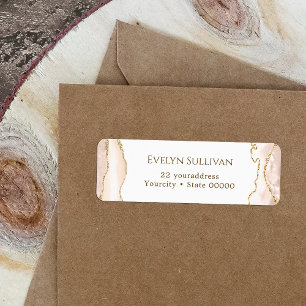 Ivory blush agate return address label