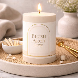 Ivory Blush Arch Pillar Candle