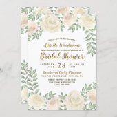 Ivory Blush Champagne Bridal Shower Invitations (Front/Back)