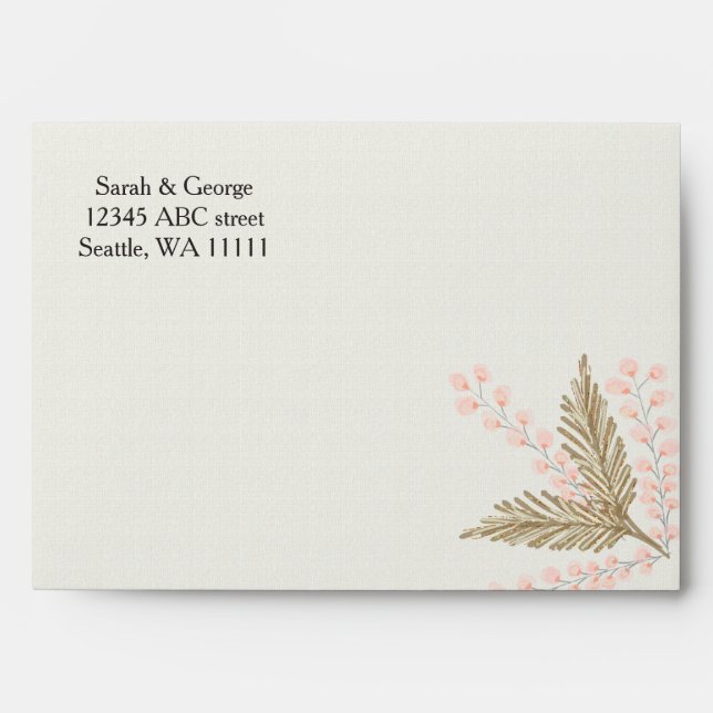 ivory blush gold floral envelope (Front)