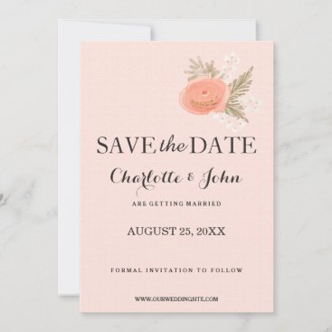 ivory blush gold floral save the dates save the date