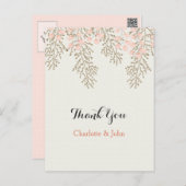 ivory blush gold floral Thank You notes (Front/Back)