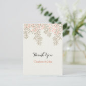 ivory blush gold floral Thank You notes (Standing Front)