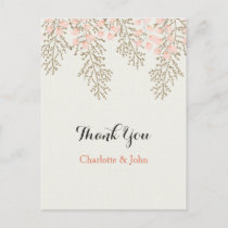 ivory blush gold floral Thank You notes