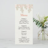 ivory blush gold floral wedding menu (Standing Front)