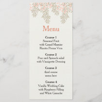 ivory blush gold floral wedding menu