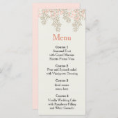 ivory blush gold floral wedding menu (Front/Back)