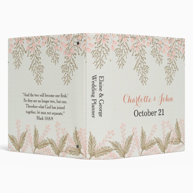 ivory blush gold floral wedding planner binder (Background)