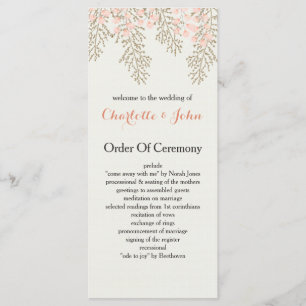ivory blush gold floral wedding programs
