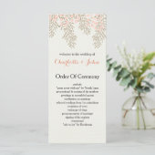 ivory blush gold floral wedding programs (Standing Front)