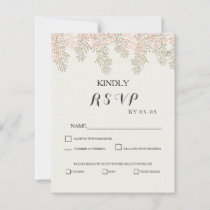 ivory blush gold floral wedding RSVP cards