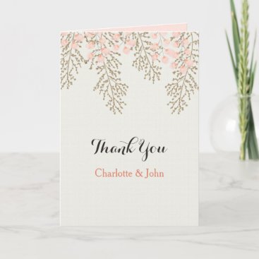 ivory blush gold floral wedding Thank You