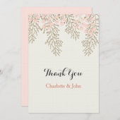 ivory blush gold floral wedding Thank You Invitation (Front/Back)