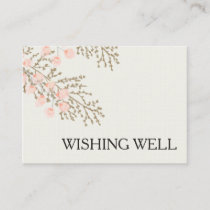 ivory blush gold floral wishing well enclosure card