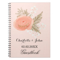 ivory blush gold Guestbook Notebook