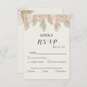 ivory blush gold wedding RSVP cards (Front/Back)