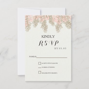 ivory blush gold wedding RSVP cards
