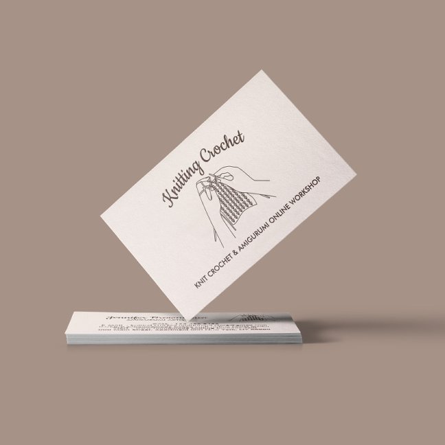 Ivory Blush Handmade Hobby Amigurumi Crochet Knit Business Card