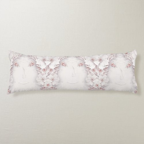 Ivory Blush Pink Floral Body Pillow