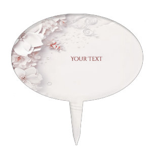 Ivory Blush Pink Floral Cake Topper