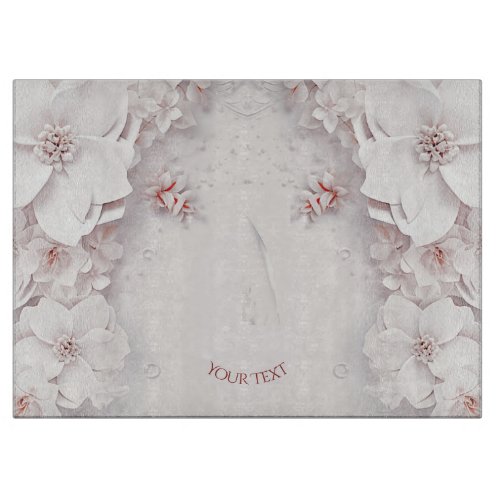 Ivory Blush Pink Floral Cutting Board