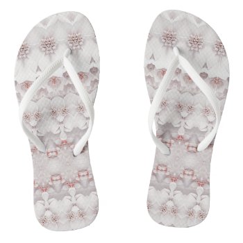 Ivory Blush Pink Floral Flip Flops by Unique__Clothing at Zazzle