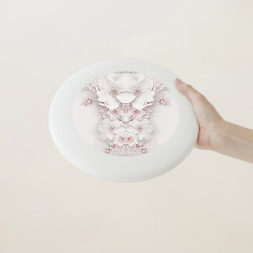 Ivory Blush Pink Floral Frisbee