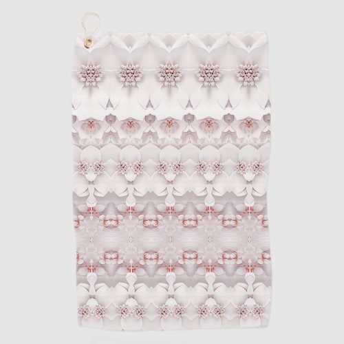 Ivory Blush Pink Floral Golf Towel
