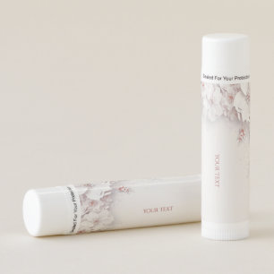 Ivory Blush Pink Floral Lip Balm