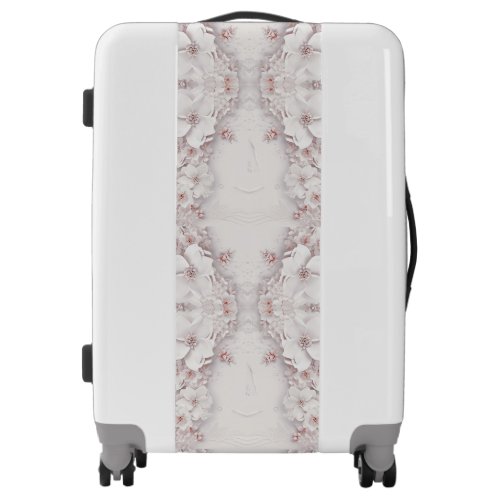 Ivory Blush Pink Floral Luggage